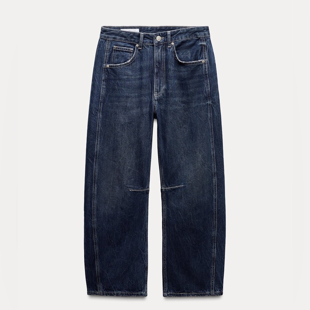 ZARA Relaxed Mid-Rise Balloon TRF Jeans Fall 2024 collection